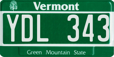 VT license plate YDL343