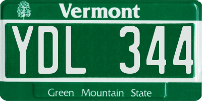 VT license plate YDL344