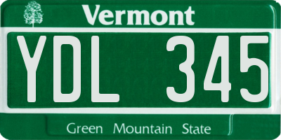 VT license plate YDL345