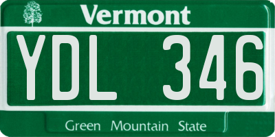 VT license plate YDL346
