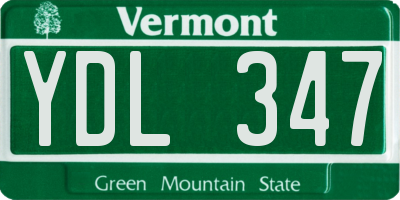 VT license plate YDL347