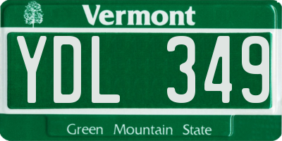 VT license plate YDL349