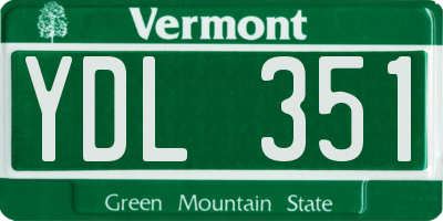 VT license plate YDL351