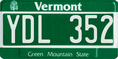 VT license plate YDL352