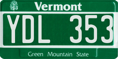 VT license plate YDL353