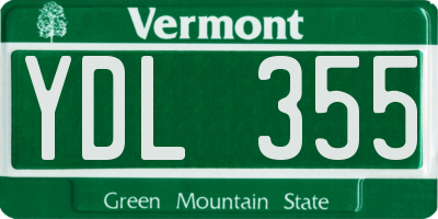 VT license plate YDL355