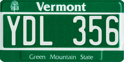 VT license plate YDL356