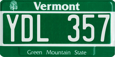 VT license plate YDL357