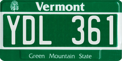 VT license plate YDL361