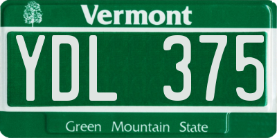 VT license plate YDL375