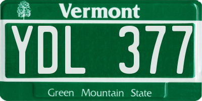 VT license plate YDL377