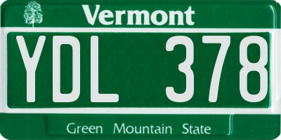 VT license plate YDL378