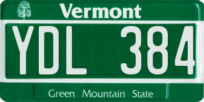 VT license plate YDL384
