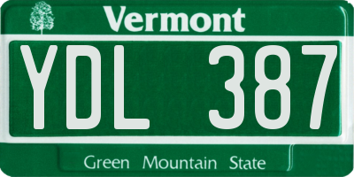 VT license plate YDL387