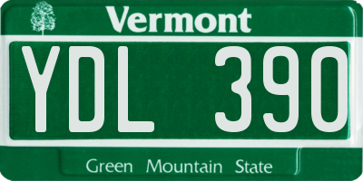 VT license plate YDL390