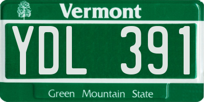 VT license plate YDL391