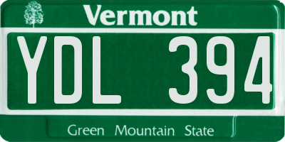 VT license plate YDL394