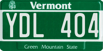 VT license plate YDL404