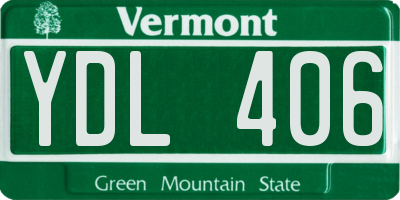 VT license plate YDL406