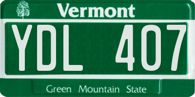 VT license plate YDL407