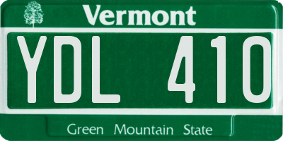 VT license plate YDL410