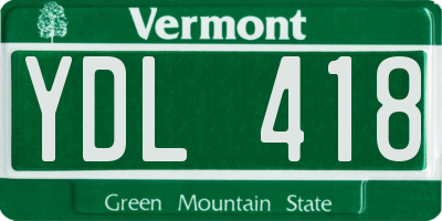VT license plate YDL418