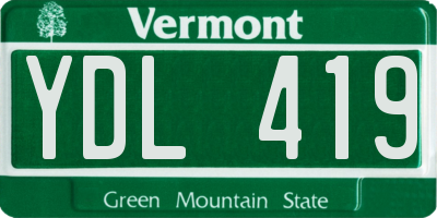 VT license plate YDL419