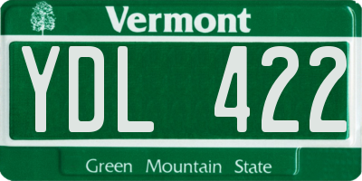 VT license plate YDL422