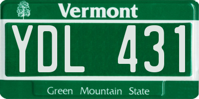 VT license plate YDL431