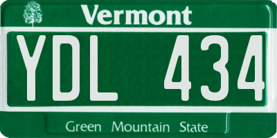 VT license plate YDL434