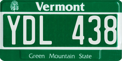 VT license plate YDL438