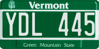 VT license plate YDL445