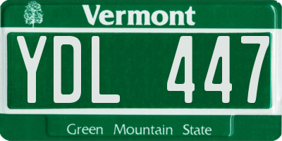 VT license plate YDL447