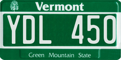 VT license plate YDL450