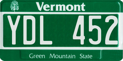 VT license plate YDL452
