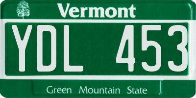 VT license plate YDL453