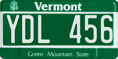 VT license plate YDL456