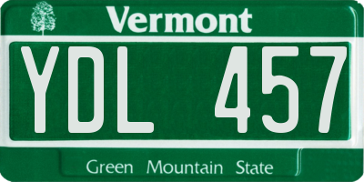 VT license plate YDL457