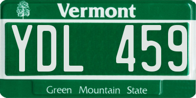 VT license plate YDL459