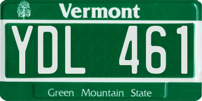 VT license plate YDL461