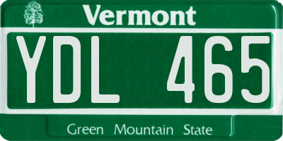 VT license plate YDL465