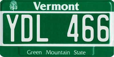 VT license plate YDL466