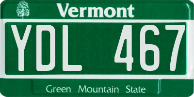 VT license plate YDL467