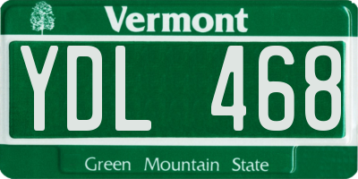 VT license plate YDL468