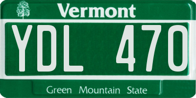VT license plate YDL470