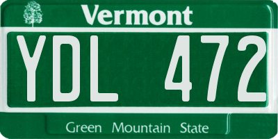 VT license plate YDL472