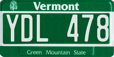 VT license plate YDL478