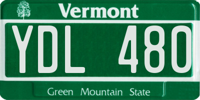 VT license plate YDL480