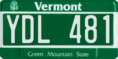 VT license plate YDL481