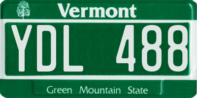 VT license plate YDL488